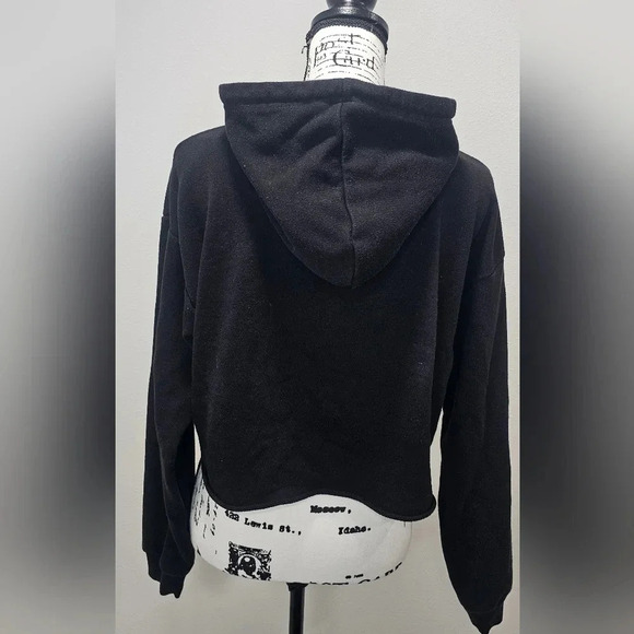 Forever 21 Women's Byee Byee Graphic Print Long Sleeve Crop Top Hoodie Large - Picture 3 of 10